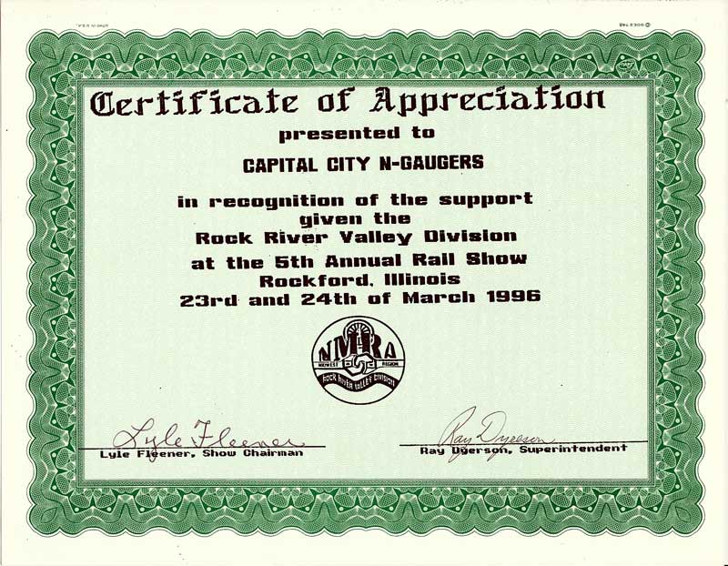 certificate of appreciation