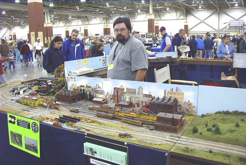 Andy watching trains
