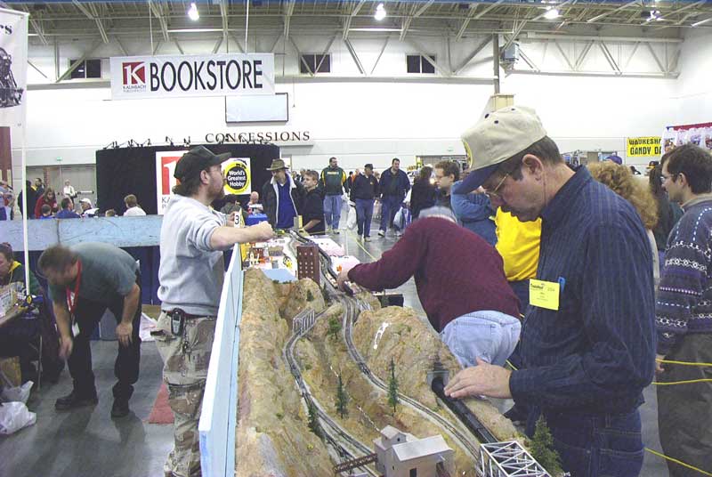 Chad, Steve and Mike at the layout