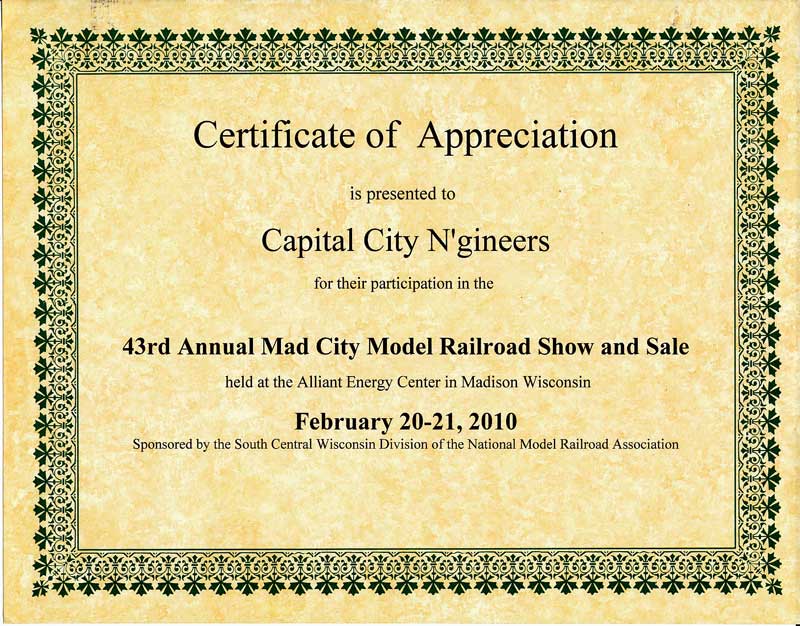 certificate of appreciation