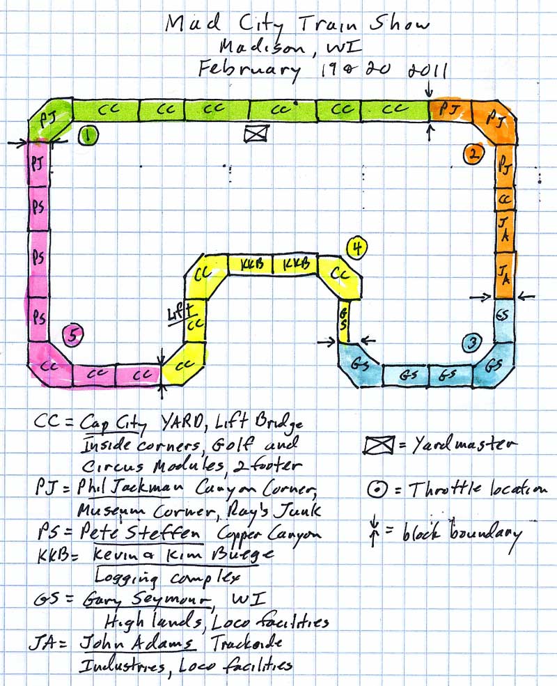 Layout plan for Mad City Model Railroad Show 2011