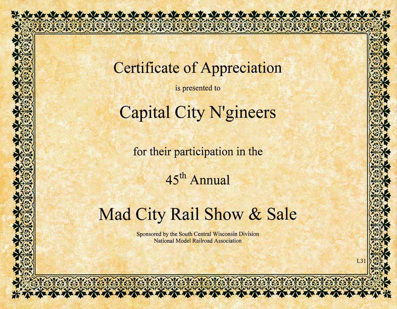 certificate of appreciation