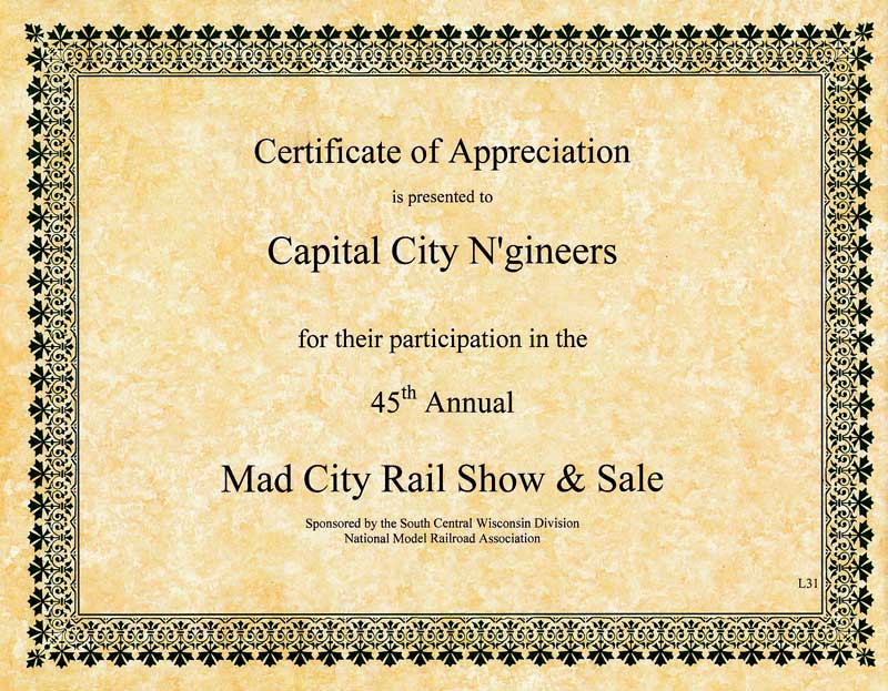 certificate of appreciation