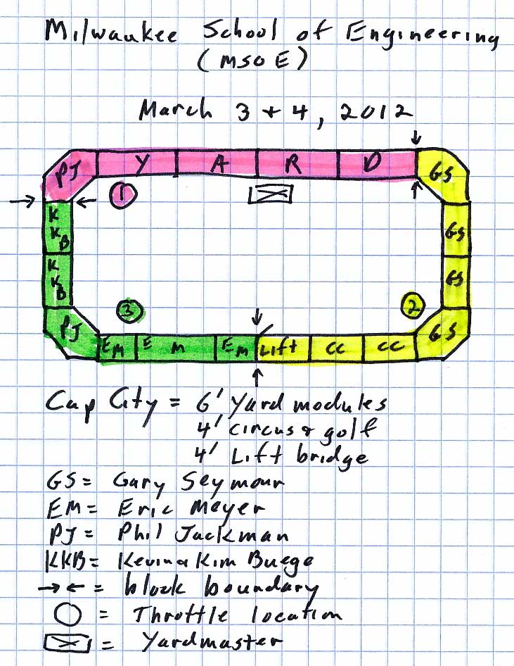 Layout plan for MSOE Traintime 2012