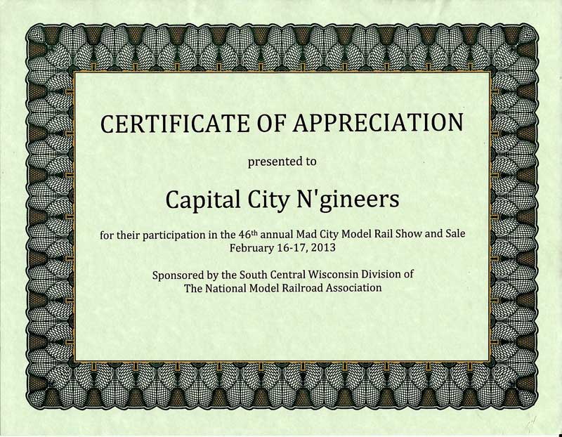 certificate of appreciation