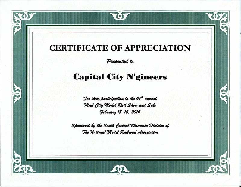 certificate of appreciation