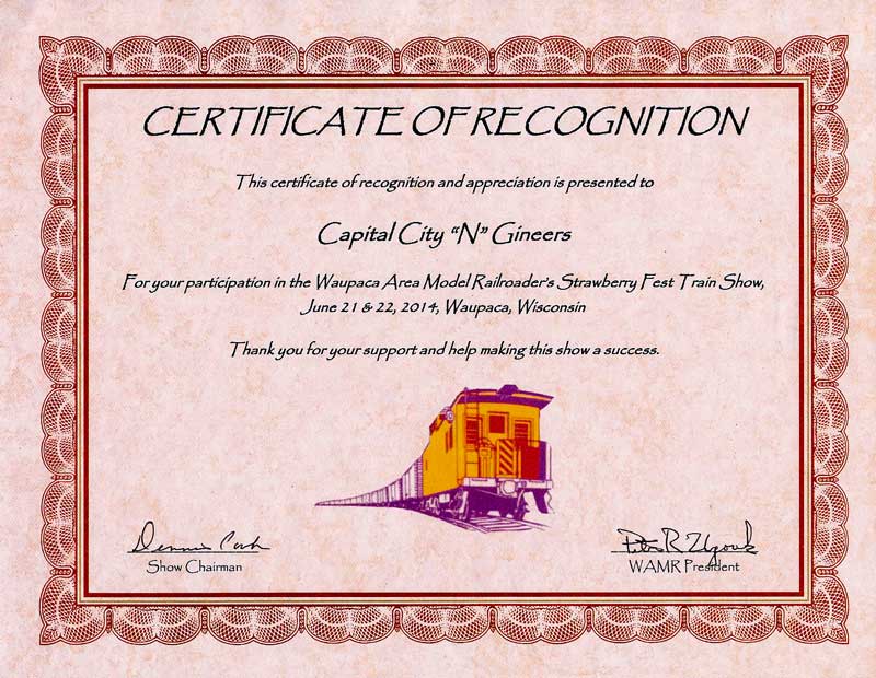 certificate of appreciation