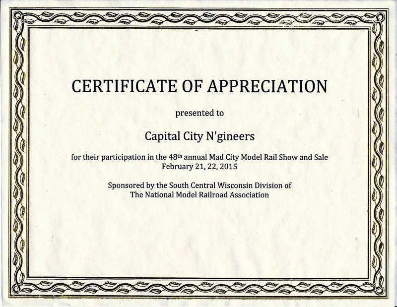 certificate of appreciation